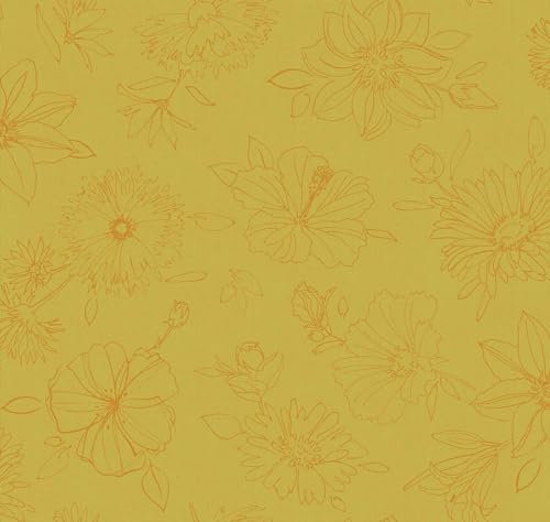 d-c-fix Wachstuchtischdecke – Manhattan Palmas gelb (150 x 250 cm) – Tischtuch im Vintage-Stil für den Küchen-, Ess- oder Gartentisch – lebensmittelecht, abwaschbar & wasserdicht