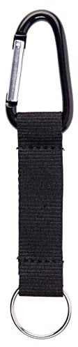 Karteo Schlüsselband kurz schwarz mit Karabinerhaken [1 Stück] Kurzband Karabiner und Schlüsselring Lanyard Schlüsselanhänger mit Metallkarabiner