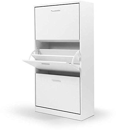 IDMarket - Meuble à chaussures 18 paires KLARK 3 portes blanc