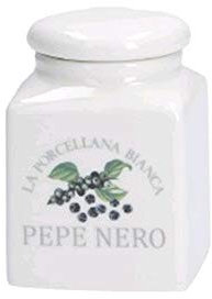 La Porcellana Bianca, Barattolo per Pepe Nero da Cucina in Porcellana Decorata, Linea Conserva, Capienza 175ml