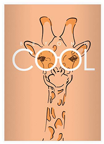 Kartenkaufrausch 16 Beyond Cool DIN A4 Schulhefte, Schreibhefte mit Sonnenbrillen Giraffe, orange Lineatur 20 (blanko Heft 16 Blatt/32 Seiten) Notizheft, Kladde für Schule, Universität, Büro
