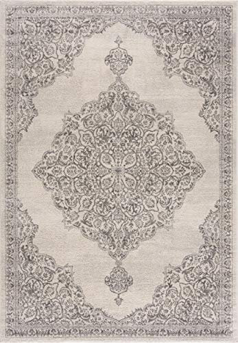 Mynes Home UK Rug Living Room Soft Dense Pile Classic Ziegler Design In Grey (160 x 230 cm)