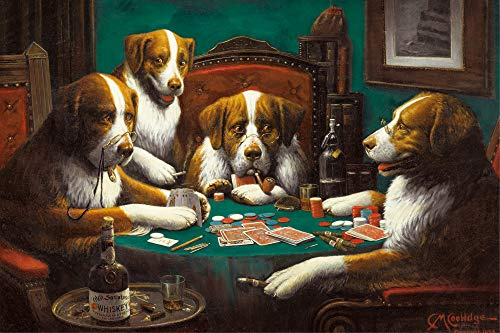 1art1 Cassius M. Coolidge Poster Poker Game 1894 Bilder Leinwand-Bild Auf Keilrahmen | XXL-Wandbild Poster Kunstdruck Als Leinwandbild 120x80 cm