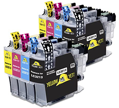 YELLOW YETI Ersatz für Brother LC3213 Druckerpatronen kompatibel für Brother DCP-J572DW DCP-J774DW MFC-J895DW MFC-J497DW MFC-J890DW DCP-J772DW MFC-J491DW (2 Schwarz + 2 Cyan + 2 Magenta + 2 Gelb)