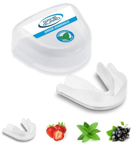 GAME GUARD - Protège-dents pour la boxe, le rugby, le hockey, le karaté, le taekwondo/protège dent pour enfant, junior de 8,9,10,11,12 ans.Protège leurs dents et leurs (Transparent - Saveur menthe)