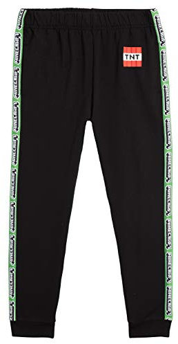 Minecraft Pantalon Jogging pour Garçon et Ado Survêtements Garçon de Sport (Noir Pantalon, 13-14 Ans)