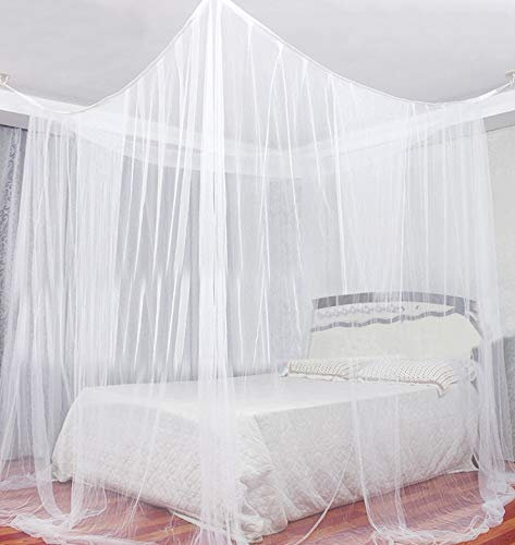 LEMESO Mosquitera Cuadrada para Cama -2,2 x 2 x 2M, Mosquitera Blanca con 1 Apertura Cubierto Grande, Red contra Mosquitos para Interior y Exterior - Vienen con Ganchos y Cuerdas