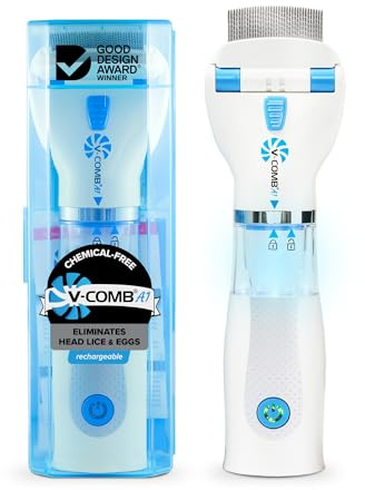 A1 Rechargeable Chemical-Free Lice Removal Electric Comb, Pack of Refill Filters, Natural Head Lice Solution for Children & Adults, Electric Lice Vacuum Comb, for All Hair Types, Gentle Lice Care