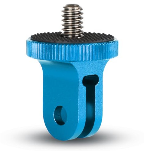 HSU Aluminium 1/4 Zoll Kamerahalterung Stativadapter für Insta360 X4 X3 X2, Sony, SJCAM, Xiaomi, Xiaoyi und Anderen Action-Kameras (1PCS,Blau)