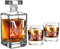 Decanter personalizzato Whiskey, personalizzato inciso con nome, iniziale e anno, dimensione 700ml con 2 bicchieri da whisky