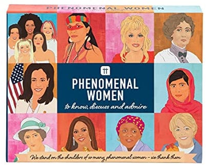 Talking Tables Phenomenal Women Conversation Game with Thought-Provoking Question Cards, After Dinner Trivia, Book Club, Feminists,Blue