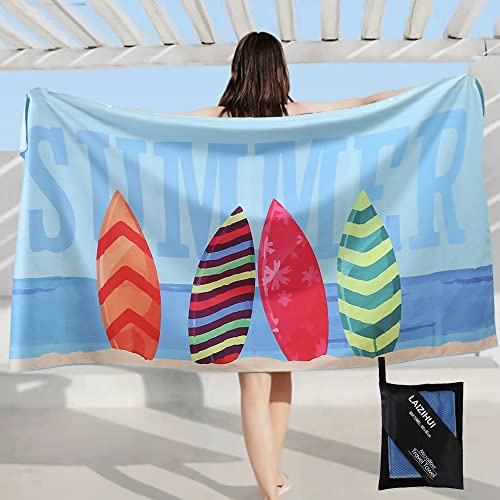 LAIZIHUI-Toalla de Playa de Microfibra, Ultraligera y de Secado rápido , Adecuada para Mujeres Adultas y niños Vacaciones en la Playa ,Toalla Viaje y Toalla Piscina,160x80cm