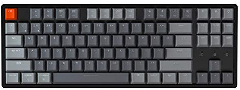 Keychron K8 Tenkeyless US-Layout Bluetooth Wireless Mechanical Keyboard RGB-Hintergrundbeleuchtung Multitasking Type-C Wired Gaming Keyboard mit Gateron Brown Switch, Aluminiumrahmen