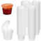 1oz 100 Small Plastic Containers with Lids, 25ml Sauce Pots Reusable Jelly Pots for Sauce Dips Salads