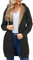 Nadeer Felpe Cappotto Donna Plain Sherpa Peluche Zip Up Medio-Lungo Casual Caldo Pile Coulisse Donna Felpa con Cappuccio Inverno Manica Lunga Giacca con Tasche Outwear (Nero,S)