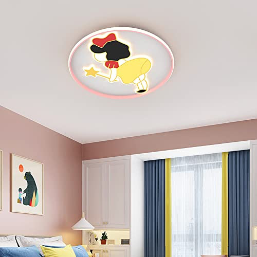 LED Deckenlampe Babyzimmer Kinderzimmer Dimmbar Leuchte Deckenleuchte Kinder Mädchen Schlafzimmer Lampe mit Fernbedienung Kreativ Cartoon Rosa Prinzessin Runde Modern Deckenbeleuchtung Wandlampe Ø52cm