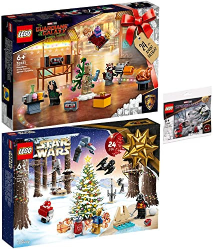 Lego 3er Set: 76231 Guardians of The Galaxy Adventskalender, 75340 Star Wars Adventskalender & 30443 Spider-Mans Brückenduell