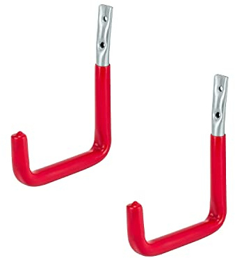 siwitec Wandhaken U-Form 145 x 120 x 60 x 90 mm rot gummiert, 2er-Set, Schwerlsthaken, Tragkraft 25 kg