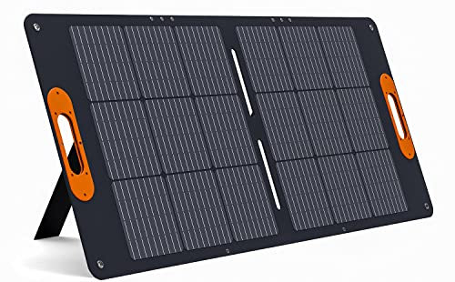 ALLWEI Panneau solaire portable 100 W pour centrale solaire 300/500, chargeur de batterie solaire pliable 18 V avec béquille réglable, étanche IP68 pour camping, voyage, camping-car, occultant