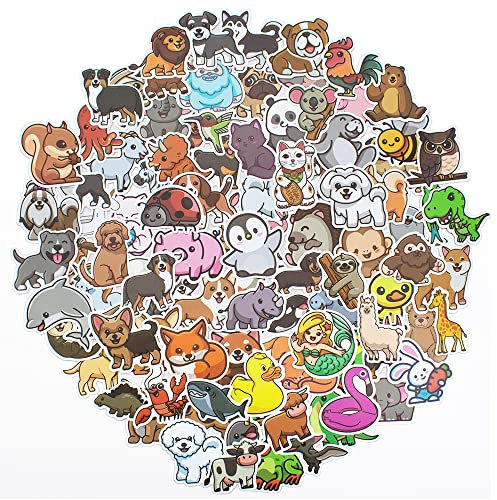CIOUYAOS 100 Stück Sticker Set, Aesthetic Vintage Deko DIY Schöne Wasserfeste Vinyl Aufkleber for Auto Laptop Skateboard Fahrrad Decoration Mädchen Kinder School Stuff (Tiere)