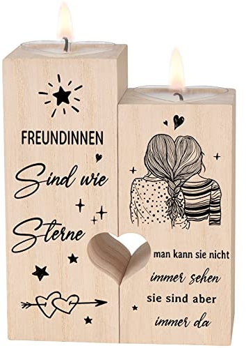 Freundinnen Sind Wie Sterne,Kerzenständer-Geschenke für Freundin,Freundin Geschenk, Beste Freundin Geschenke, Geburtstagsgeschenk für Freundin Freundinnen, Geschenk Freundin Geburtstag Weihnachten