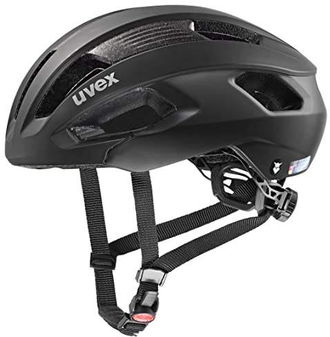 uvex Rise CC Tocsen - Casque de vélo sûr pour Hommes et Femmes - capteur de Chute Tocsen Compris - Ventilation optimisée - Black Matt - 56-59 cm