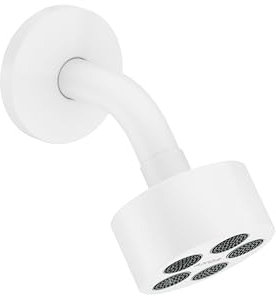 hansgrohe AXOR One Duschkopf 75 1 Strahlart wassersparend mit Brausearm, Ausladung 116 mm, 48490700, Farbe: Mattweiß