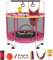 Trampoline ajustable clos d'intérieur et d'extérieur pour enfants, enfants en bas âge, avec panier de basket-ball, 200 kg, rose