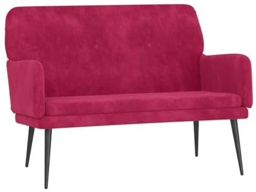 vidaXL Sitzbank Weinrot 108x79x79 cm Samt