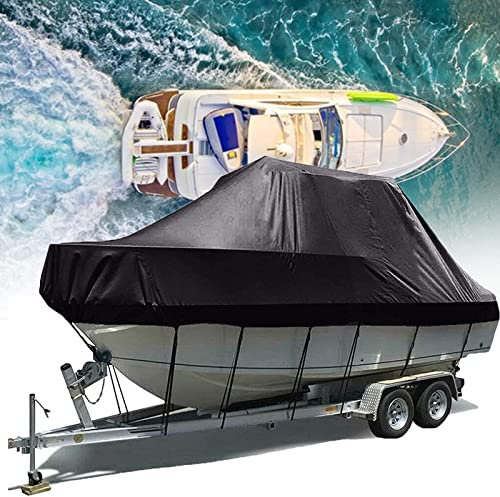 Housse de Bateau imperméable, Housse de Bateau personnelle, Tissu Oxford 600D Robuste, revêtement en PVC, Housse de Jet Ski, Protection UV imperméable, noir-27 Pieds