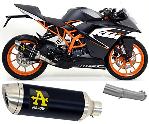 Arrow 71860aon*, Terminal homologué Thunder aluminium noir, compatible avec moto ktm rc 125 2017 2018 2019 2020