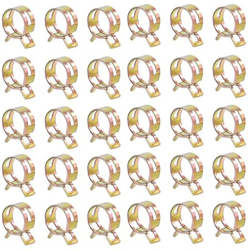 Leliafleury 30 Pcs Spring Hose Clamps 22mm Spring Band Clamps Pipe Clips Colorful Zinc Plated Hose Clips for Water Pipe Air Tube Fastener