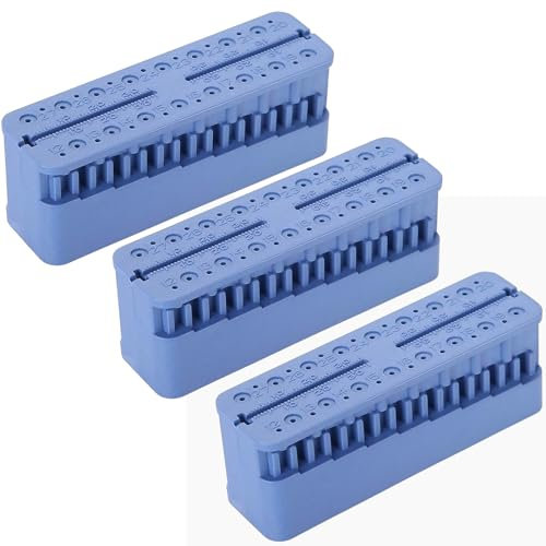 Bceer Dental Endodontic Messwerkzeuge Halter Autoklavierbarer Endo-Feilen-Block Messinstrument Lineal(Color:Dunkelblau)