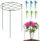 KAZITOO 6 Pack Round Grow Through Plant Supports, Strong Metal Grow Through Grid Garden Supports with 6 Self Watering Spikes and 3 Re-positionable Legs for Dahlia Rudbeckia Lupin Orchid, 41x30cm