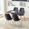 LafeuR Esszimmergruppe Esstisch mit 4 Stühlen, Rechteckig Küchentisch-Set Essgruppe für Küche Esszimmer und Wohnzimmer (Schwarz Tisch+4 Schwarz Esszimmerstühle)