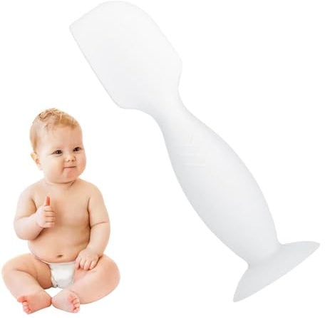 Baby Diaper Cream Spatul, Baby Diaper Cream Spatula Applicator, Nappy Rash Cream Applicator, Soft Silicone paste Spatula Diaper Cream Brush For Paste Diaper Cream, Baby, White