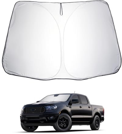 LUWU Compatible con Ford Ranger 2016-2022 Parasol Coche Delantero Parasol para Parabrisa de Parabrisas Plegable Sombrilla Protector Accesorios para Automóvil En Verano