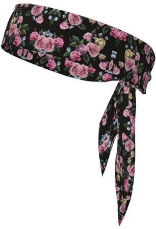 Black Blackgound Rose Sport Fitness-Armbänder, atmungsaktiver Schweißabsorbierender Gürtel für Outdoor-Aktivitäten