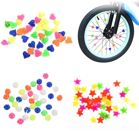 YPYMOD 108 Stück Bunten Fahrradspeichen Fahrrad Zubehör Kinder für Mädchen und Jungen Speiche Perlen, DREI Typen