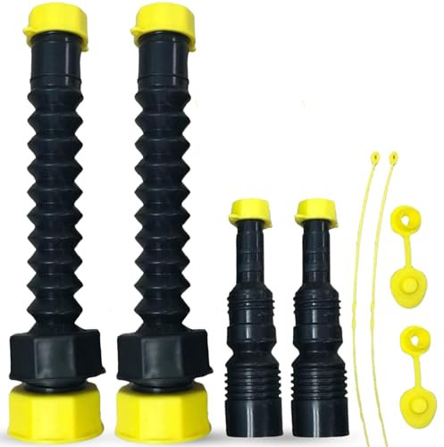 EZ-POUR Lot de 2 becs de rechange pour bidon de gaz – Système Hi-Flo de luxe avec buse de bidon de gaz, bec flexible, kit d'aération, carafe à eau pour mettre à jour votre ancien bec de jerrican