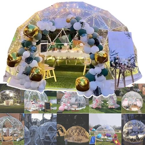 aromaoveite 10/12ft Clear Tent Outdoor| Garden Dome Igloo Bubble Tent | Weather Proof Pod Camping Patio Igloo Tent For Backyard Canopy Gazebos Screen House Room Lean To Greenhouse,3.6m