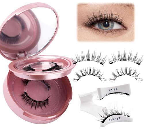 Cils Magnetique Avec Applicateur 2 Paires Réutilisable Faux Cils Magnetique Naturel Fluffy Pas De Colle Pour Les Yeux Cils Magnétiques Kit(806+H3)