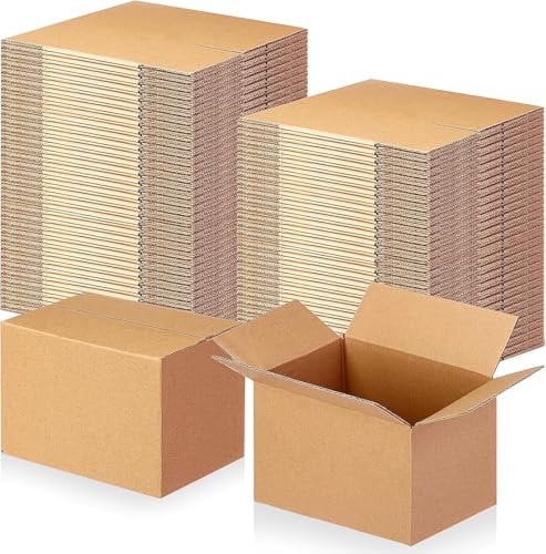 Lot de 62 petits cartons pliants - 10 x 10 x 15 cm - Marron - Pour expédition, commerce électronique, cadeaux, carton ondulé, carton cadeau en papier kraft pour le stockage lors des déménagements