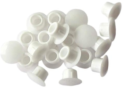 Hettich Abdeckkappen zum Eindrücken, Ø 5 mm, Kunststoff weiß, 20 Stück