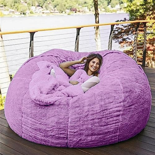 Riesiger Sitzsack-Sessel für Erwachsene – ultraweicher Fell-Liegen-Couchbezug, waschbar, nur Bezug, keine Füllung, gemütlicher Sitzsack