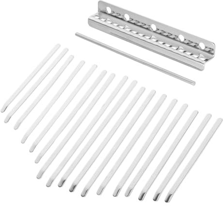 Garneck 1 Satz Kalimba Tasten Tönige Daumenklavier Zubehörteile aus Manganstahl DIY Mbira Reparaturkit für Fingerpianos für Anfänger und Musikliebhaber
