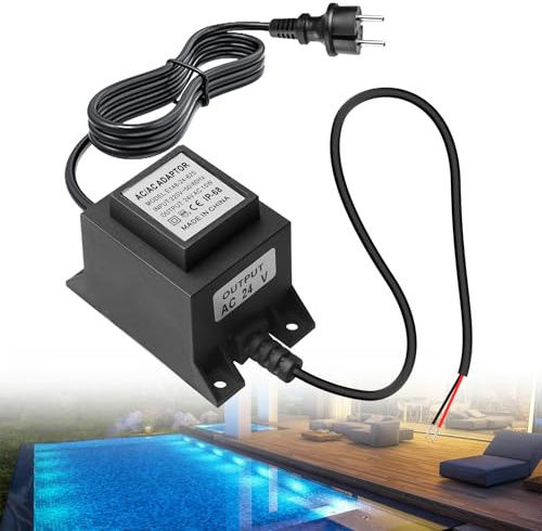 LED Trafo 24V Netzteil AC/AC Außen Steckernetzteil Trafo, 220V LED Transformator, Pool Trafo 24v, Außen Stecker Netzteil Transformator IP68 Universal Netzadapter für LeD-Beleuchtung und Teichpumpen
