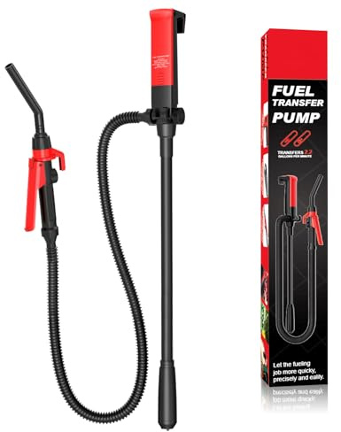 GEARLEADER Portable Power Battery Fuel Pump, Battery Transfer Pumps with Quick Stop Nozzle,Petrol, Diesel, Oil & Water Transfer Pump for Boats, ATVs, Tractors, Trucks, Lawn Mowers, Motorcycles