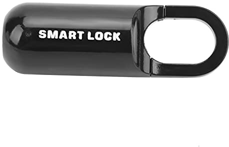 lyrlody Lucchetto con Impronta Digitale, Lucchetto di Sicurezza Senza Chiave con Indicatore LED, per Porte, Valigie, Biciclette Palestra (BLACK)