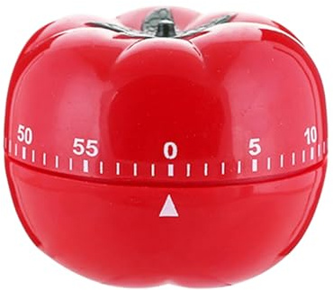 Temporizador en forma de tomate, reloj mecánico de cocina, temporizador visual de 2.18 x 2.18 pulgadas con alarma fuerte, temporizadores de cocina ABS compactos, herramienta de sincronización con